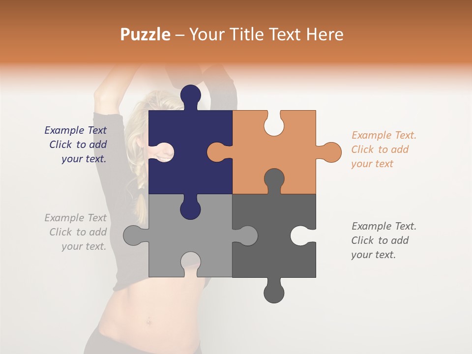 A Woman Holding A Black Object Over Her Head PowerPoint Template