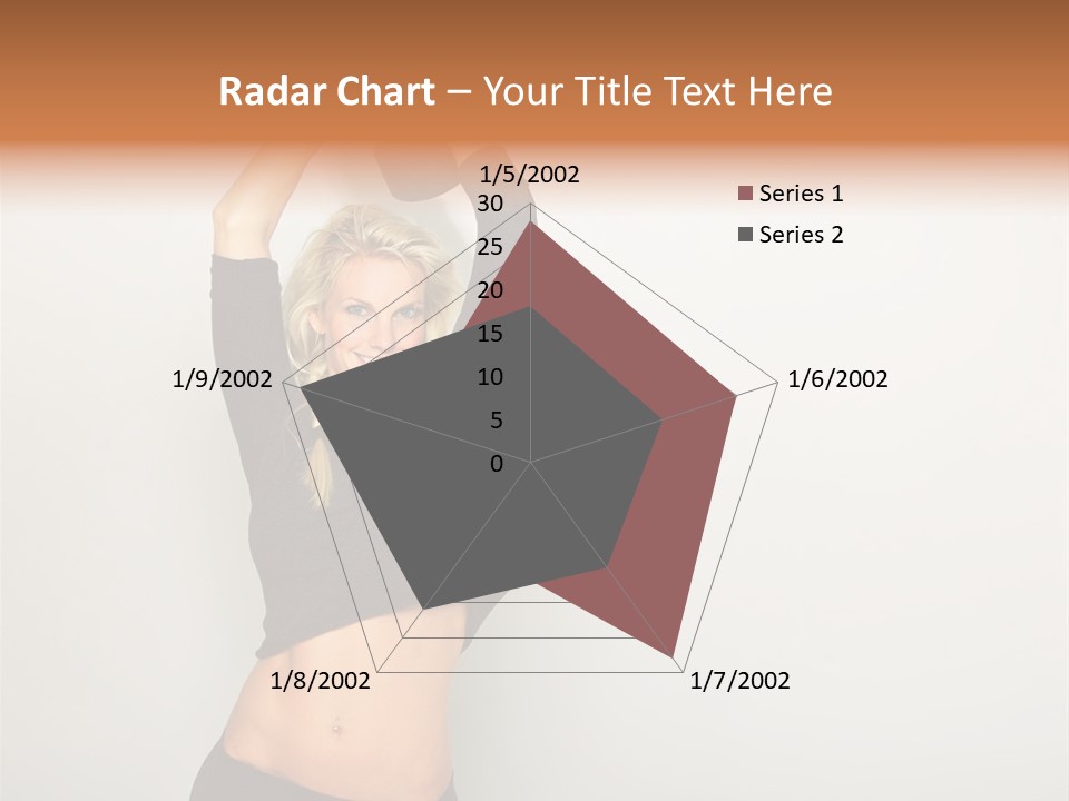 A Woman Holding A Black Object Over Her Head PowerPoint Template