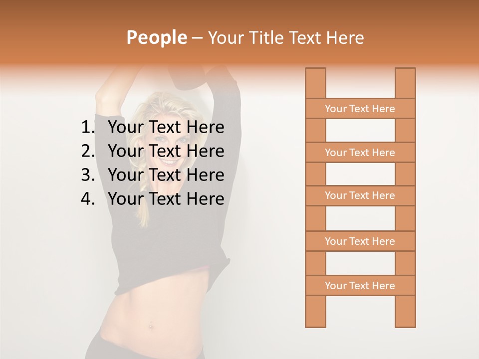 A Woman Holding A Black Object Over Her Head PowerPoint Template