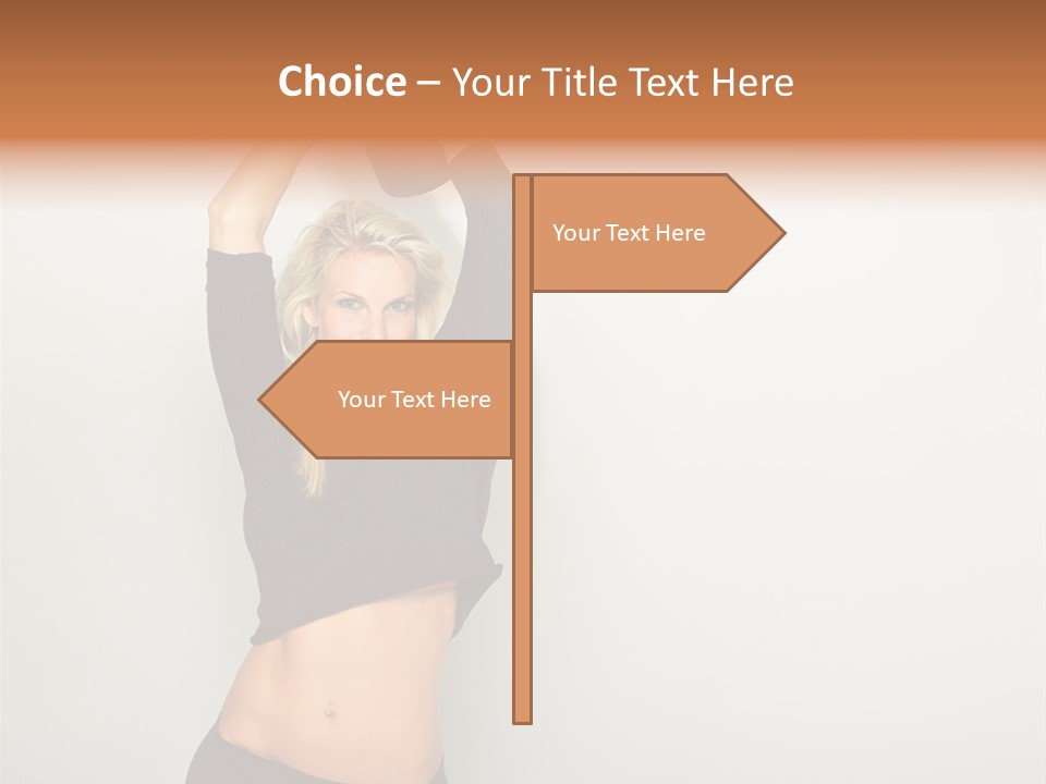 A Woman Holding A Black Object Over Her Head PowerPoint Template