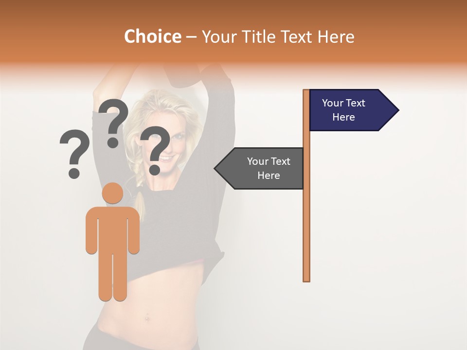 A Woman Holding A Black Object Over Her Head PowerPoint Template