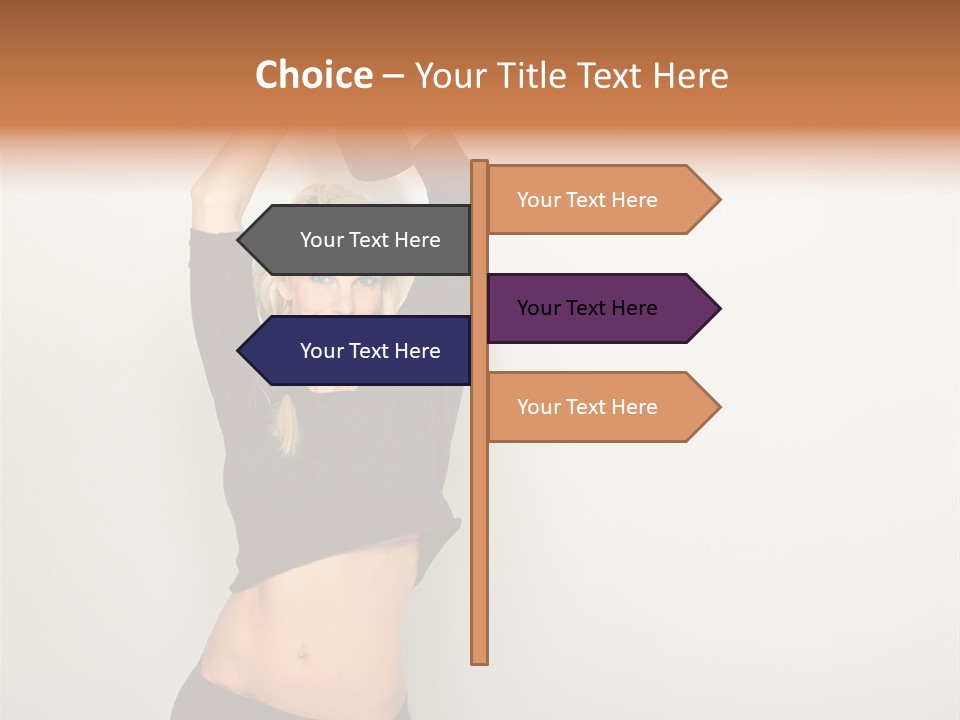 A Woman Holding A Black Object Over Her Head PowerPoint Template