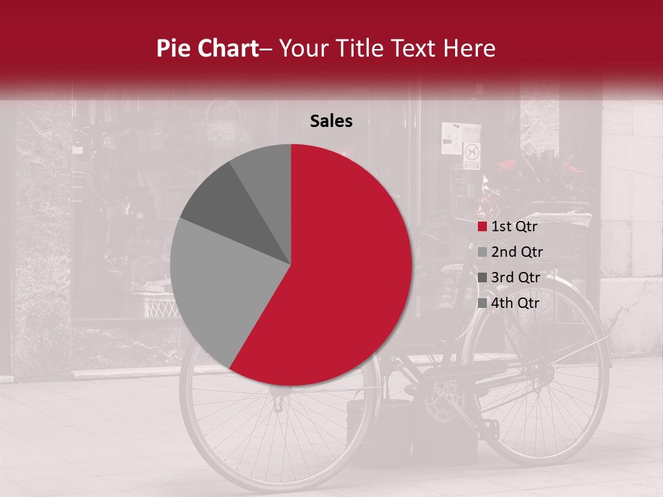 A Black And White Photo Of A Bicycle With Baskets Of Flowers PowerPoint Template