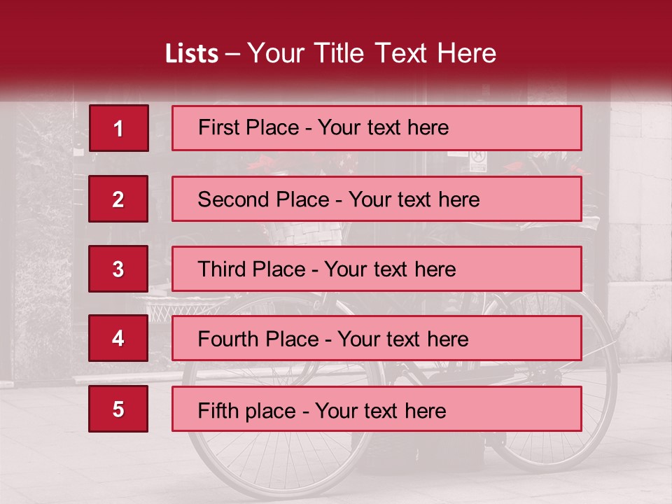 A Black And White Photo Of A Bicycle With Baskets Of Flowers PowerPoint Template