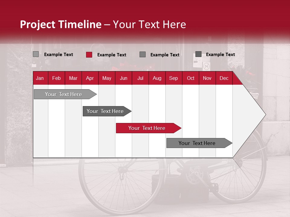 A Black And White Photo Of A Bicycle With Baskets Of Flowers PowerPoint Template