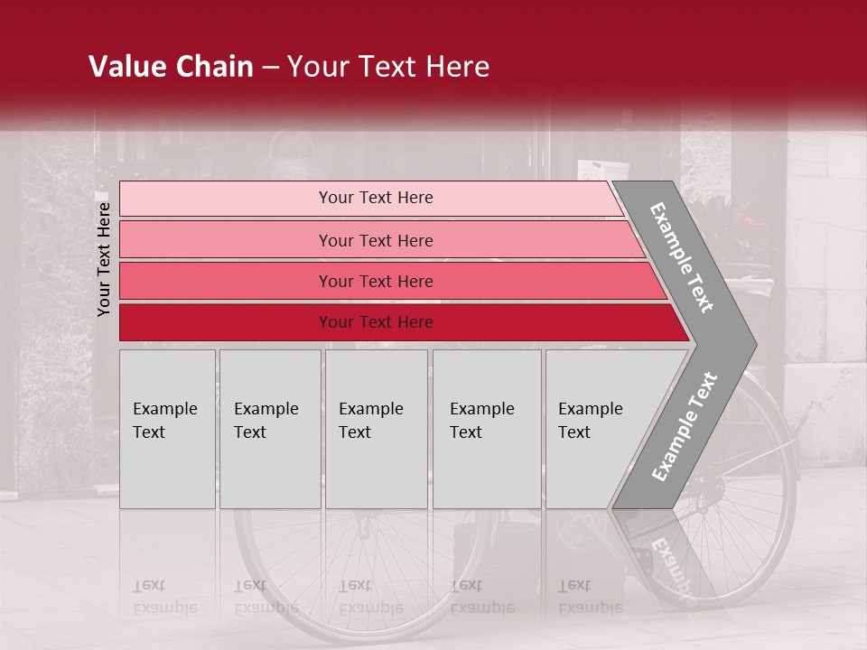 A Black And White Photo Of A Bicycle With Baskets Of Flowers PowerPoint Template