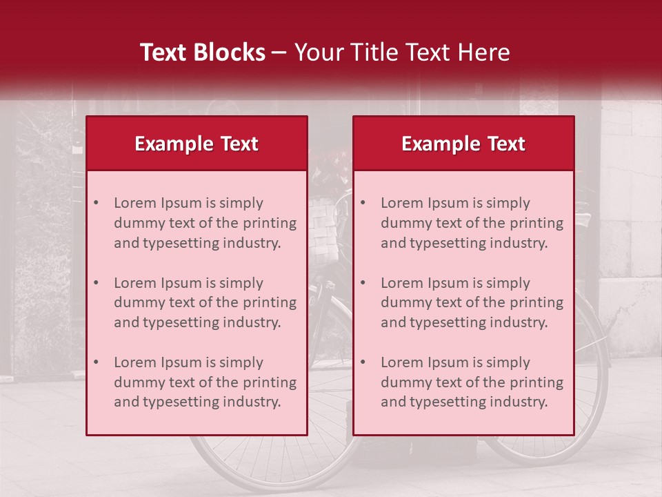 A Black And White Photo Of A Bicycle With Baskets Of Flowers PowerPoint Template