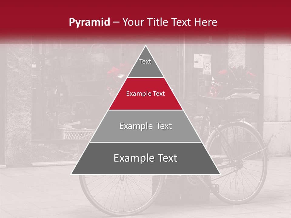 A Black And White Photo Of A Bicycle With Baskets Of Flowers PowerPoint Template