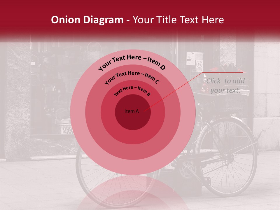 A Black And White Photo Of A Bicycle With Baskets Of Flowers PowerPoint Template