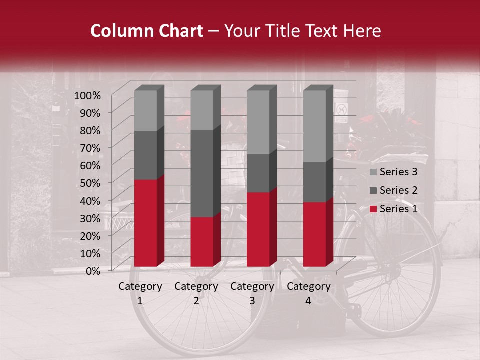 A Black And White Photo Of A Bicycle With Baskets Of Flowers PowerPoint Template