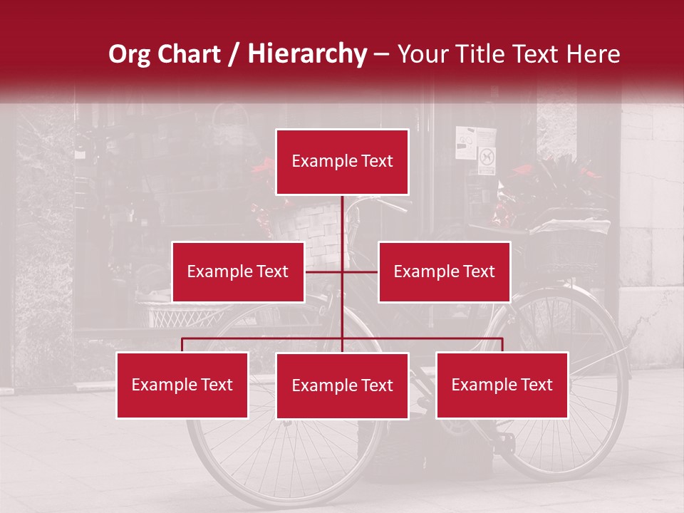 A Black And White Photo Of A Bicycle With Baskets Of Flowers PowerPoint Template