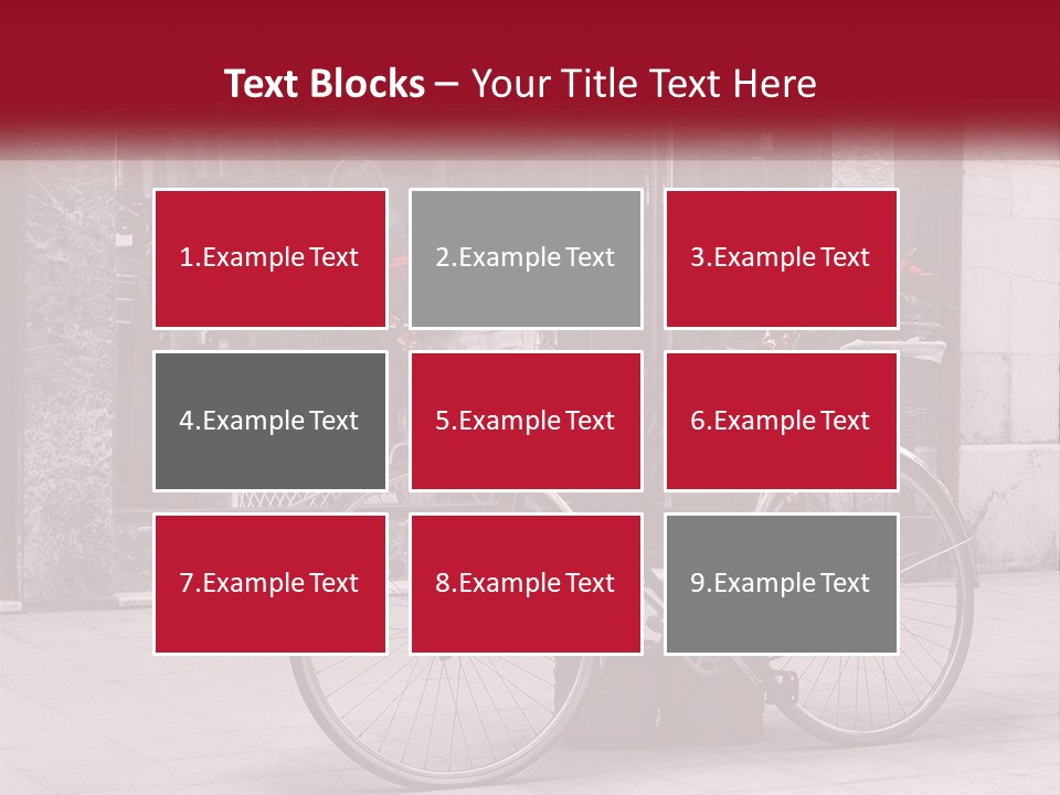 A Black And White Photo Of A Bicycle With Baskets Of Flowers PowerPoint Template