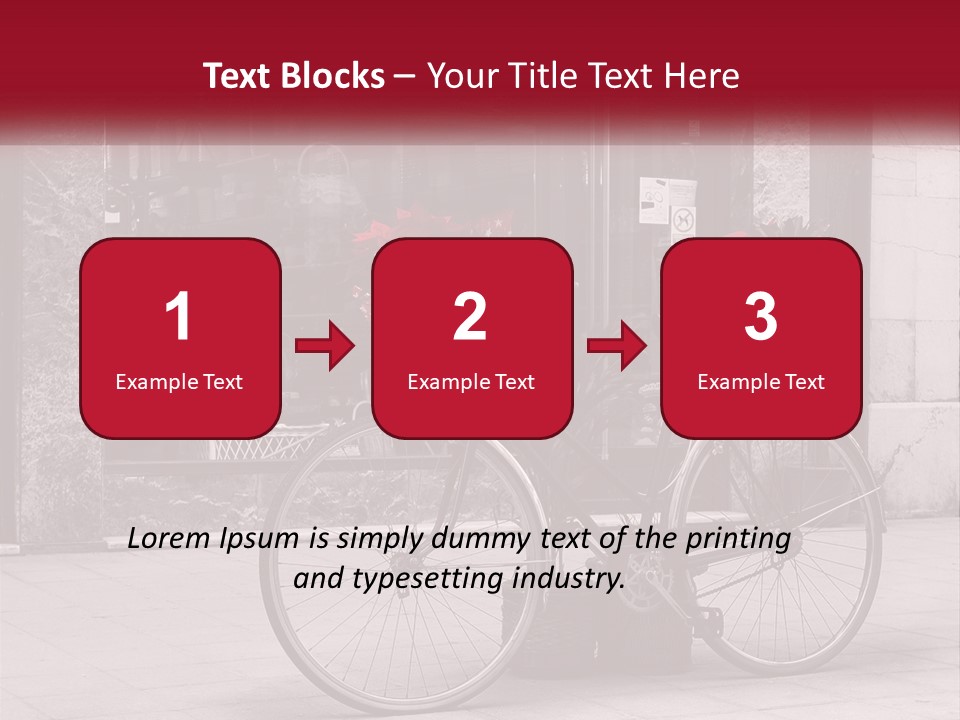 A Black And White Photo Of A Bicycle With Baskets Of Flowers PowerPoint Template