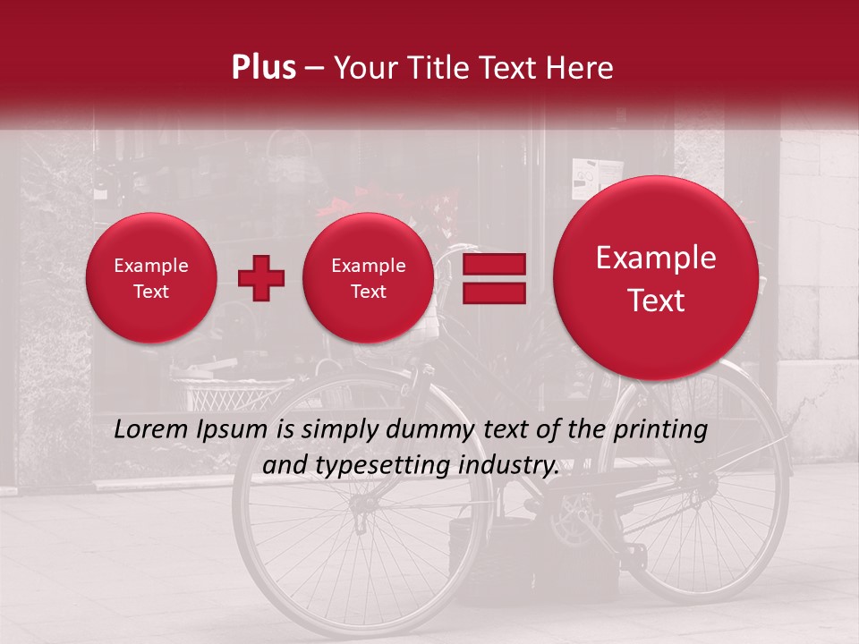 A Black And White Photo Of A Bicycle With Baskets Of Flowers PowerPoint Template