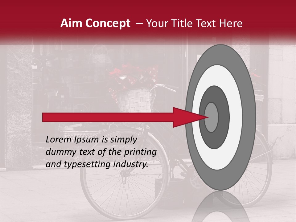 A Black And White Photo Of A Bicycle With Baskets Of Flowers PowerPoint Template