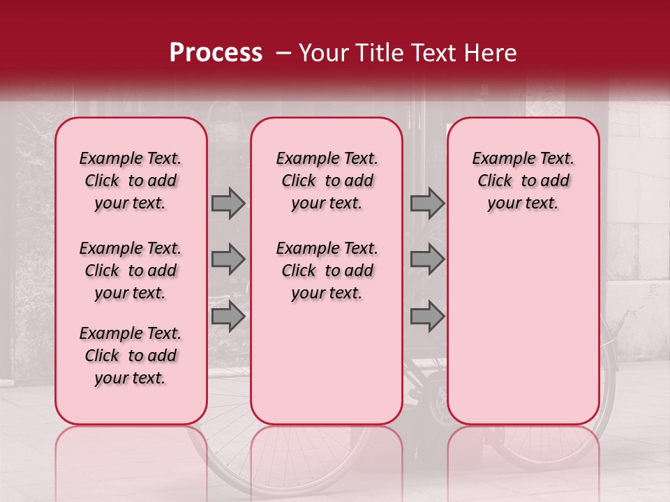 A Black And White Photo Of A Bicycle With Baskets Of Flowers PowerPoint Template