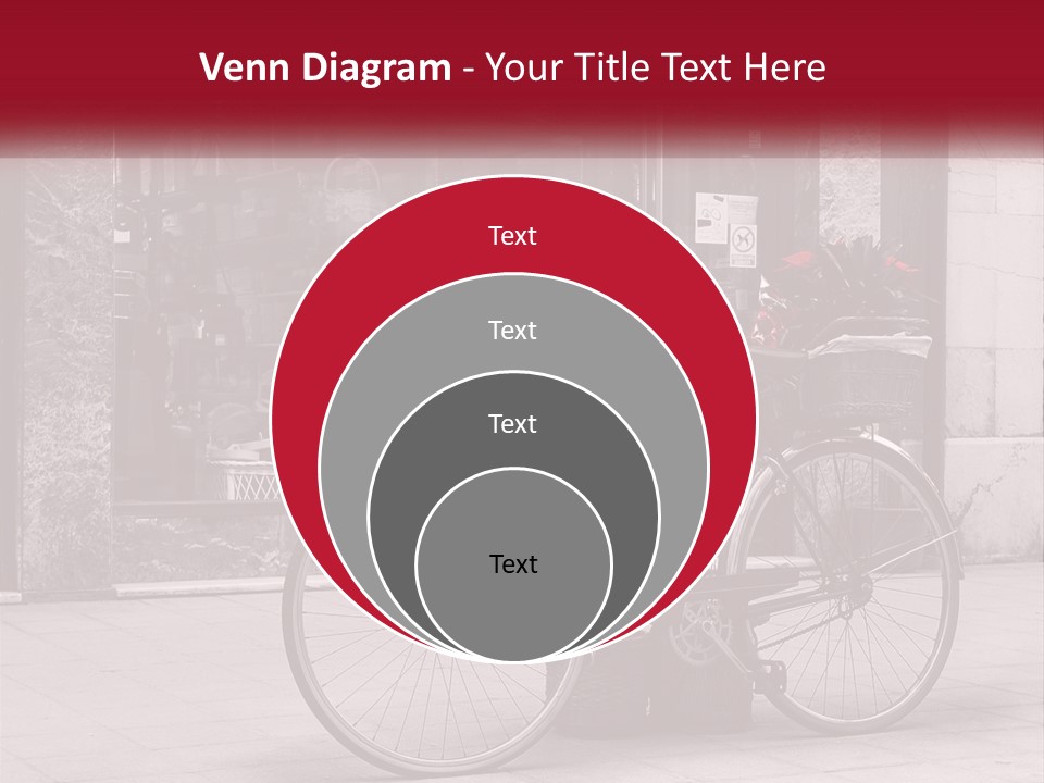 A Black And White Photo Of A Bicycle With Baskets Of Flowers PowerPoint Template