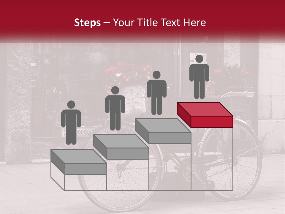 A Black And White Photo Of A Bicycle With Baskets Of Flowers PowerPoint Template