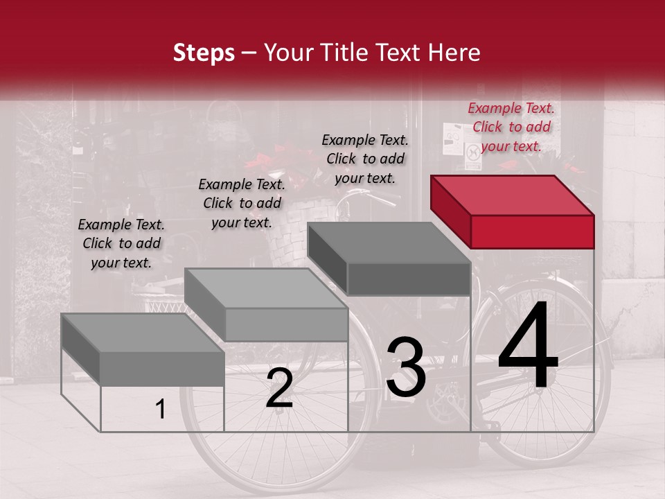 A Black And White Photo Of A Bicycle With Baskets Of Flowers PowerPoint Template