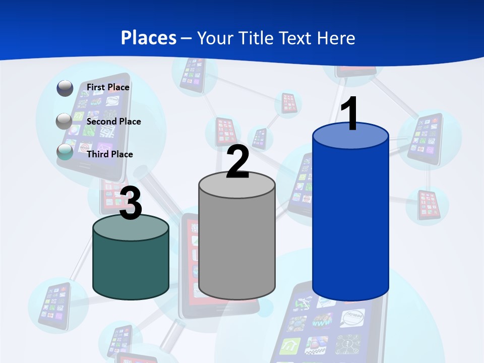 A Group Of Cell Phones Connected To Each Other PowerPoint Template