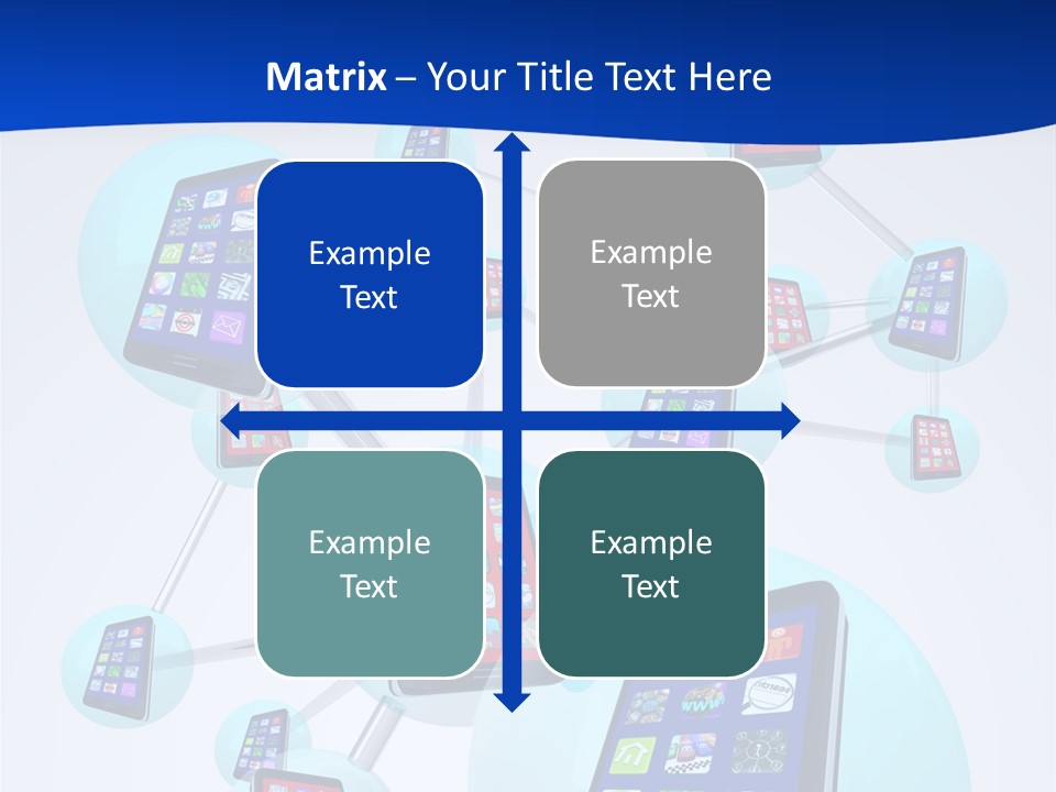 A Group Of Cell Phones Connected To Each Other PowerPoint Template