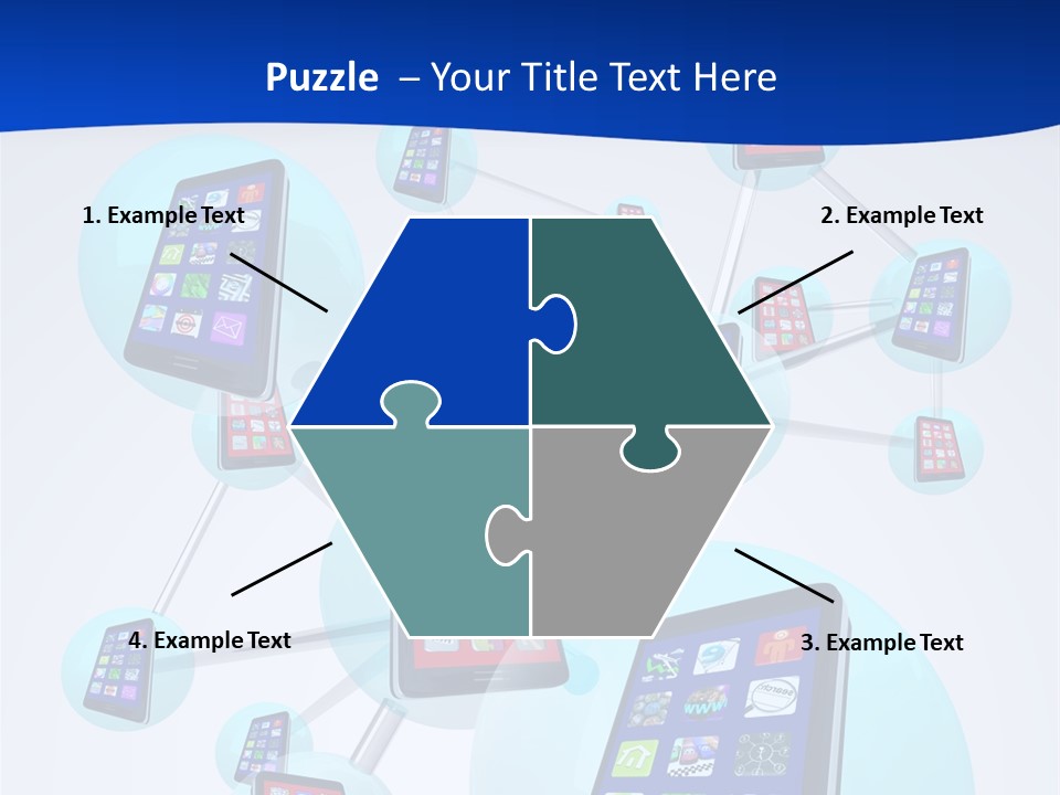 A Group Of Cell Phones Connected To Each Other PowerPoint Template