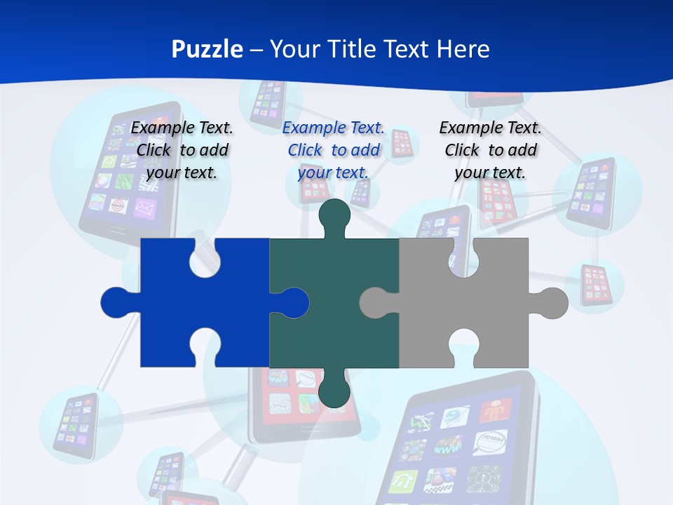 A Group Of Cell Phones Connected To Each Other PowerPoint Template