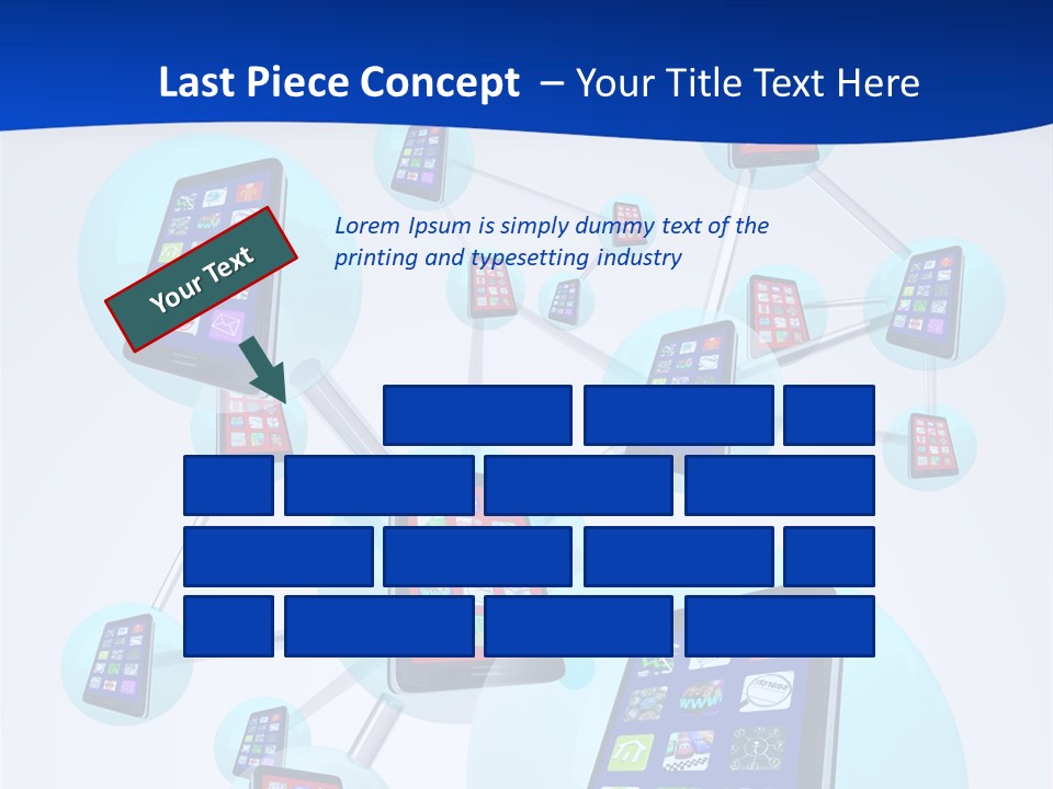 A Group Of Cell Phones Connected To Each Other PowerPoint Template