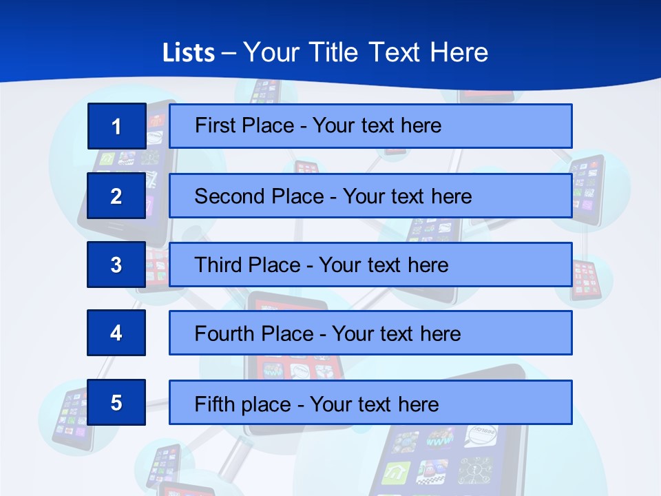 A Group Of Cell Phones Connected To Each Other PowerPoint Template