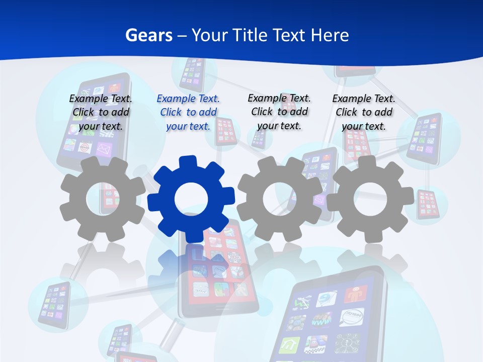 A Group Of Cell Phones Connected To Each Other PowerPoint Template