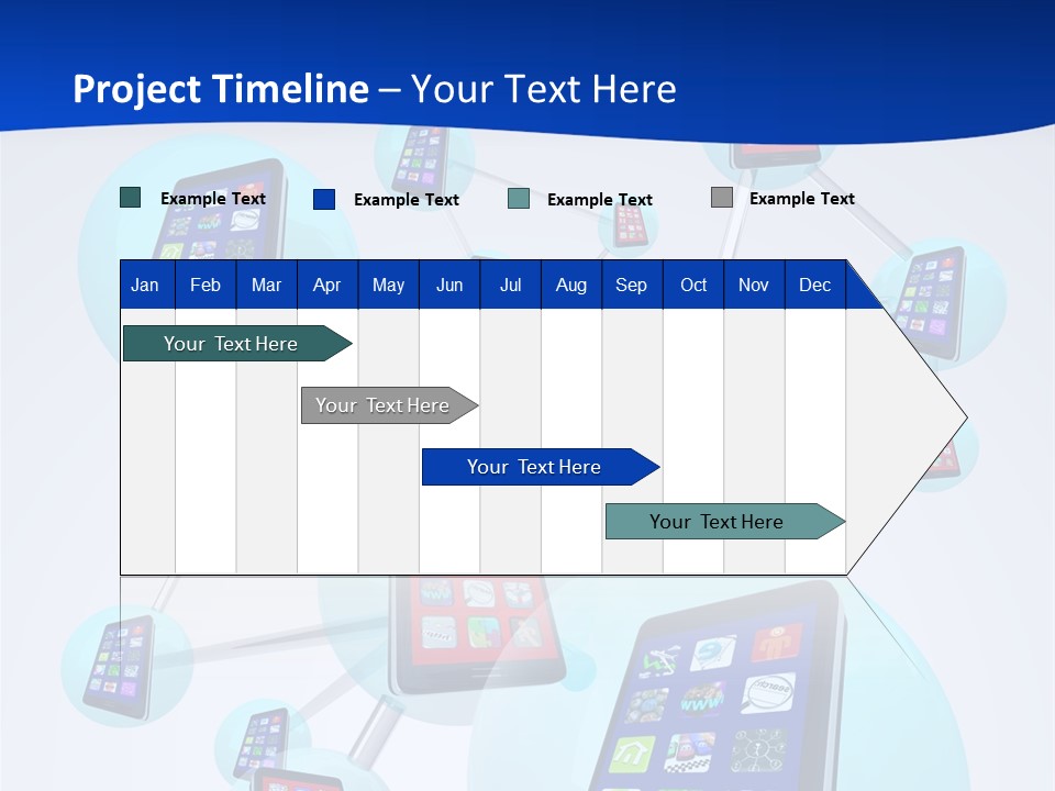 A Group Of Cell Phones Connected To Each Other PowerPoint Template