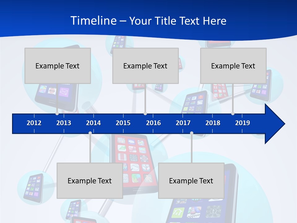A Group Of Cell Phones Connected To Each Other PowerPoint Template