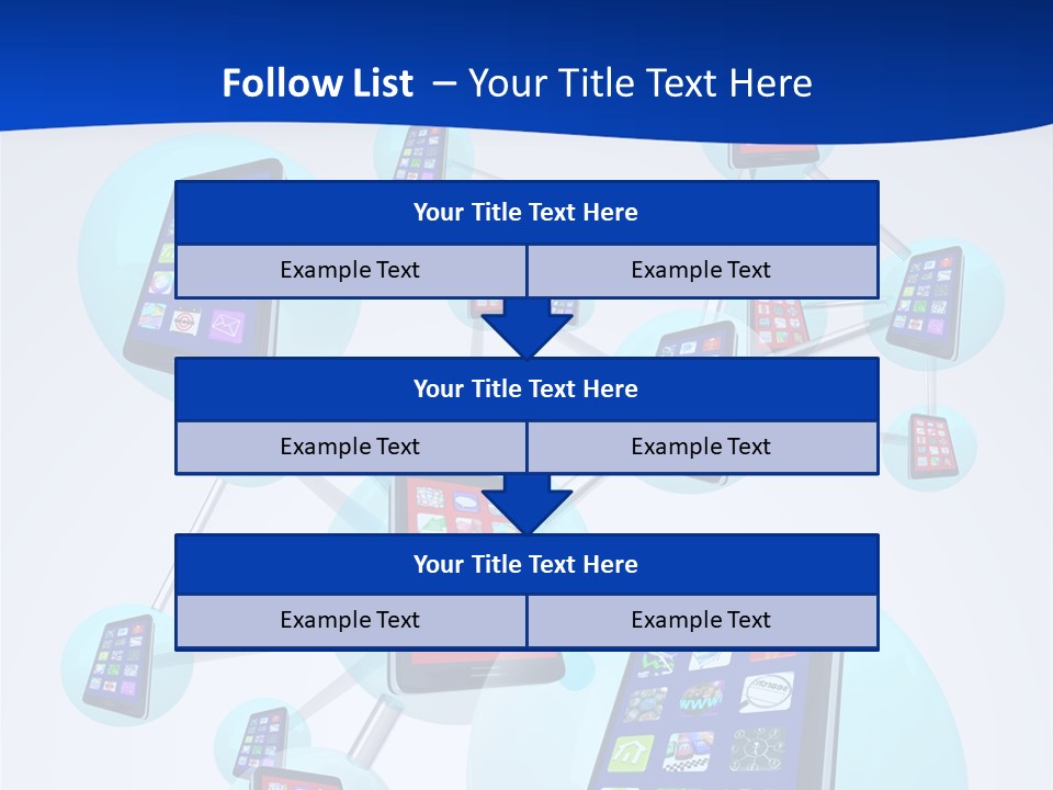 A Group Of Cell Phones Connected To Each Other PowerPoint Template