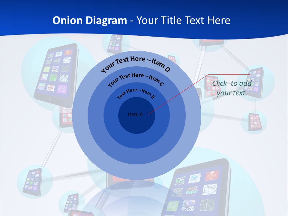 A Group Of Cell Phones Connected To Each Other PowerPoint Template