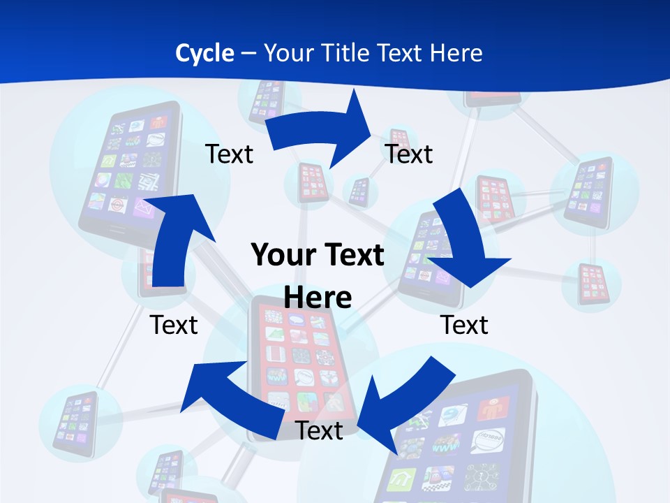 A Group Of Cell Phones Connected To Each Other PowerPoint Template