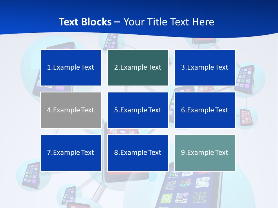 A Group Of Cell Phones Connected To Each Other PowerPoint Template