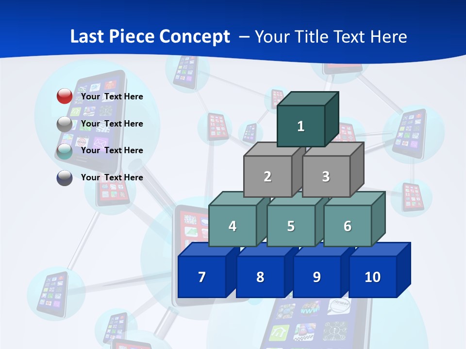 A Group Of Cell Phones Connected To Each Other PowerPoint Template