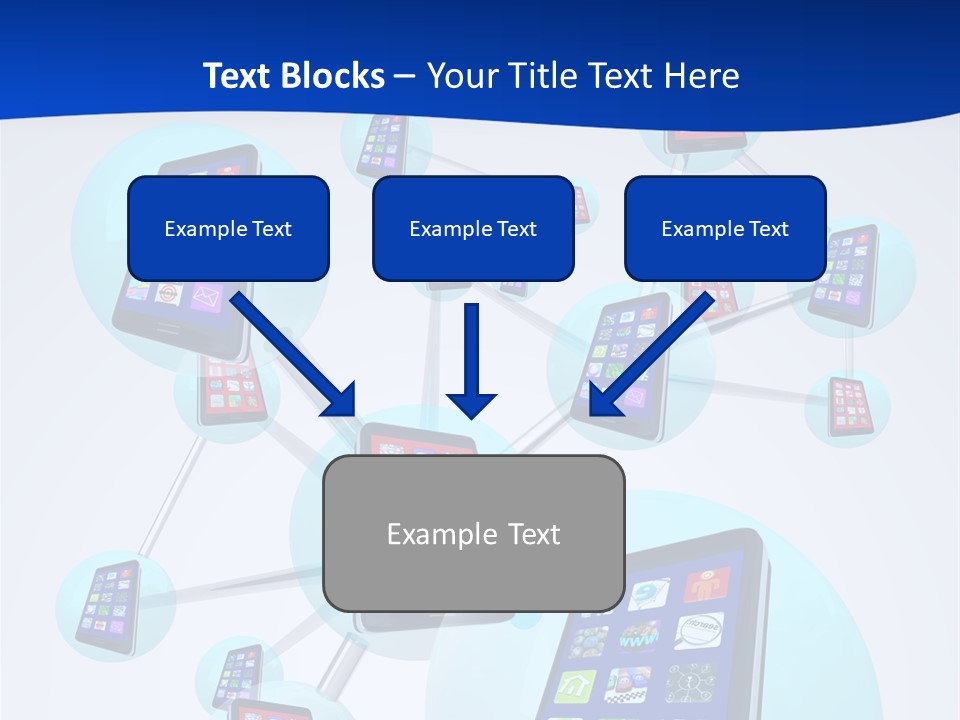 A Group Of Cell Phones Connected To Each Other PowerPoint Template