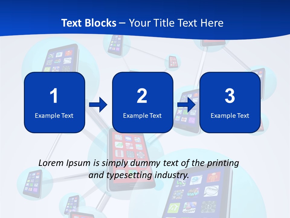 A Group Of Cell Phones Connected To Each Other PowerPoint Template