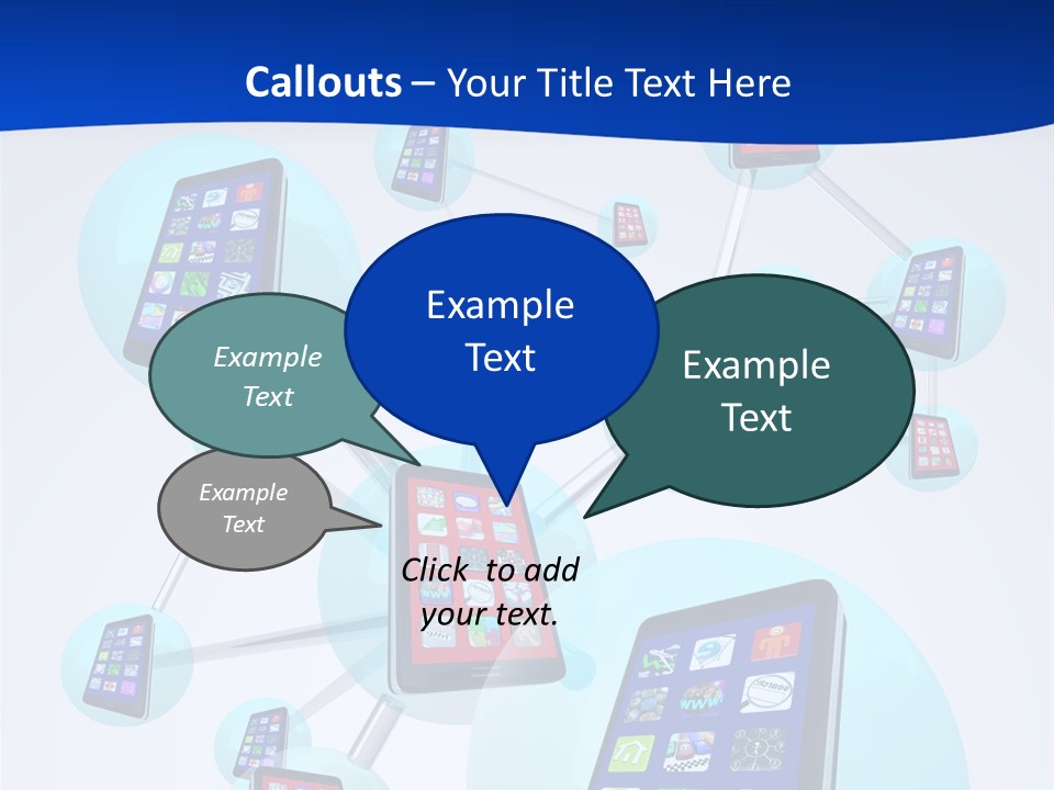 A Group Of Cell Phones Connected To Each Other PowerPoint Template