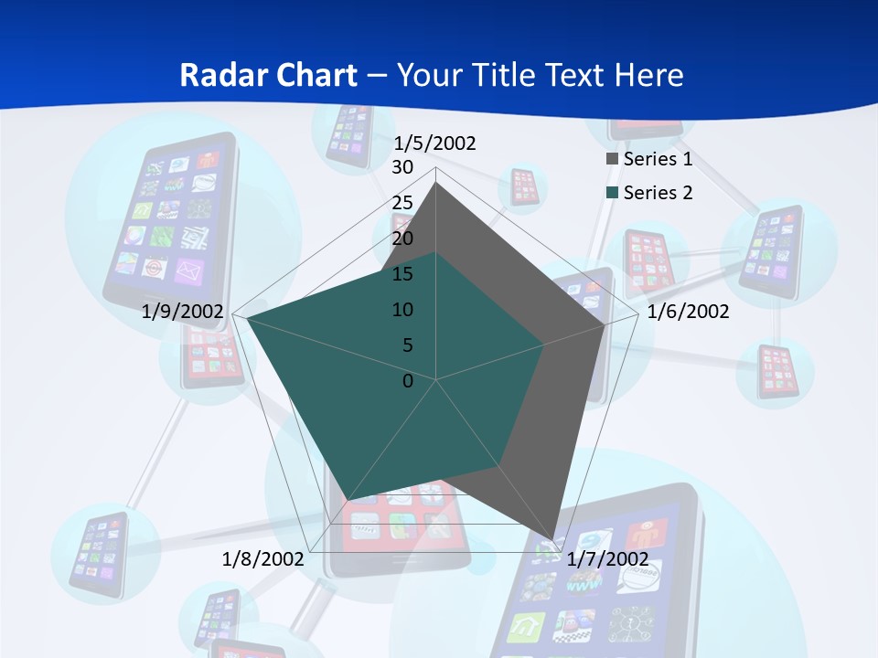 A Group Of Cell Phones Connected To Each Other PowerPoint Template