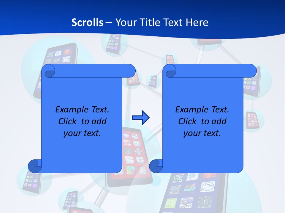 A Group Of Cell Phones Connected To Each Other PowerPoint Template