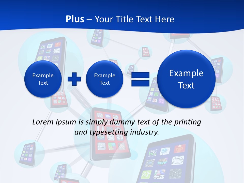 A Group Of Cell Phones Connected To Each Other PowerPoint Template