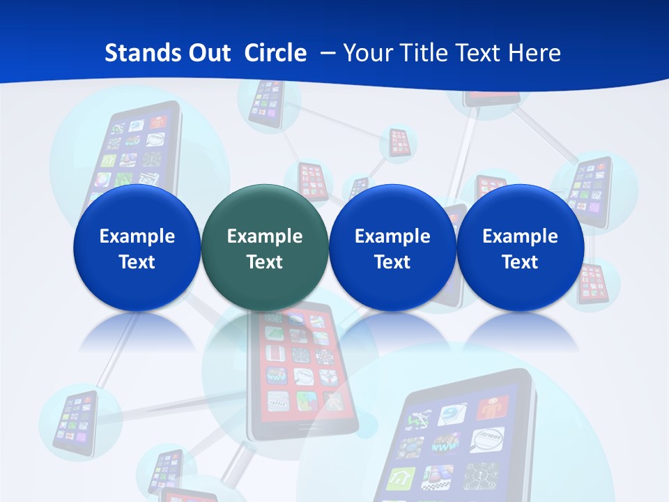 A Group Of Cell Phones Connected To Each Other PowerPoint Template