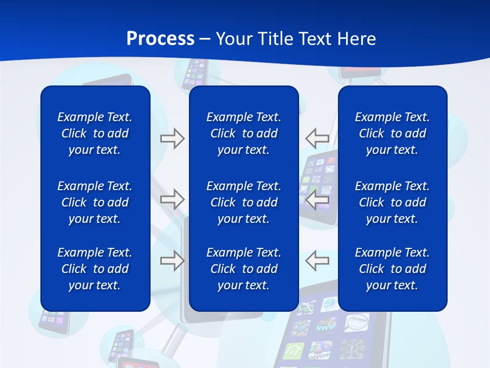 A Group Of Cell Phones Connected To Each Other PowerPoint Template