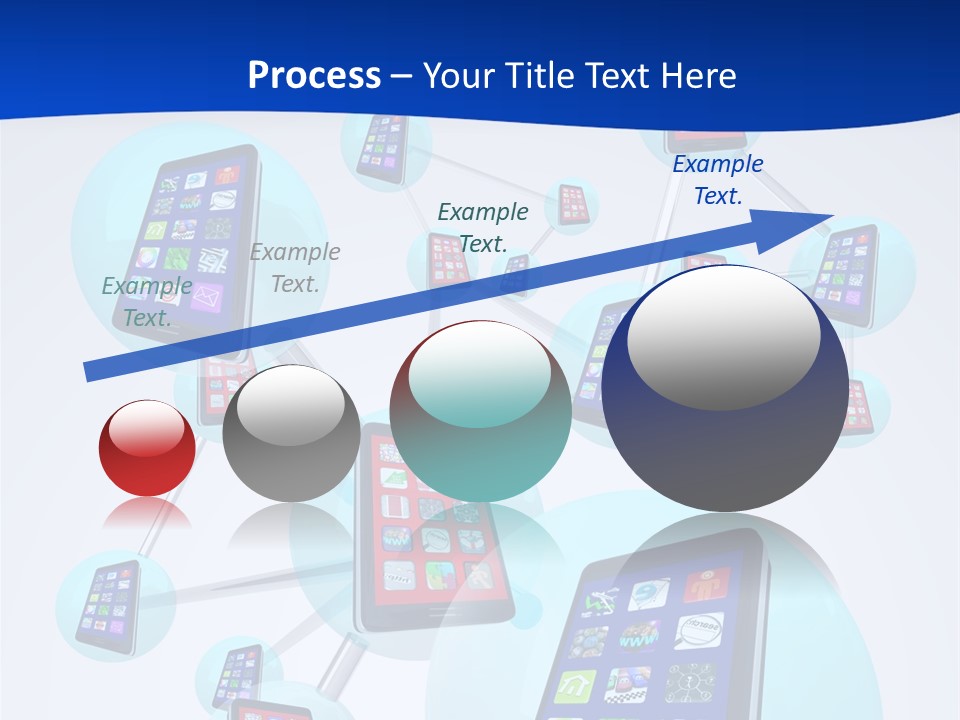 A Group Of Cell Phones Connected To Each Other PowerPoint Template