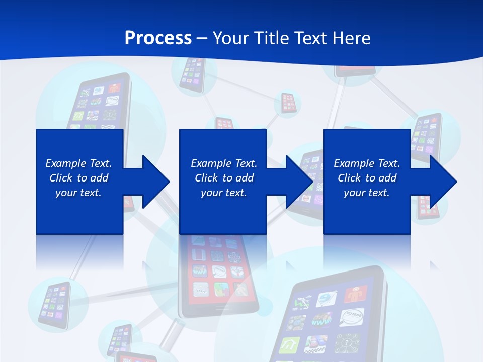 A Group Of Cell Phones Connected To Each Other PowerPoint Template