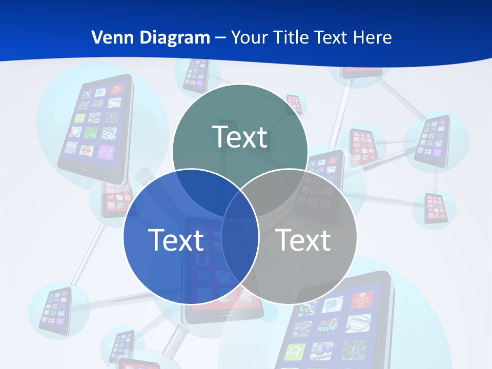 A Group Of Cell Phones Connected To Each Other PowerPoint Template