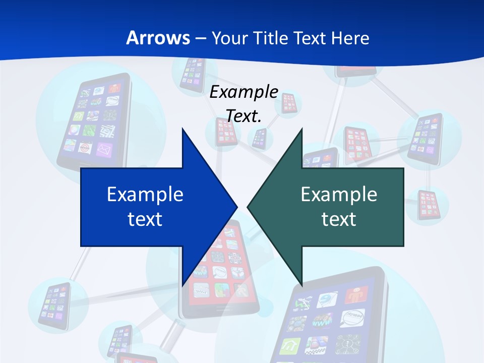 A Group Of Cell Phones Connected To Each Other PowerPoint Template