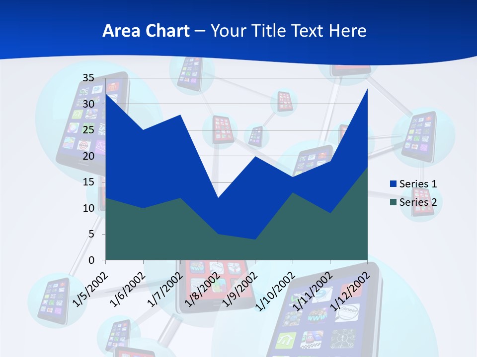 A Group Of Cell Phones Connected To Each Other PowerPoint Template